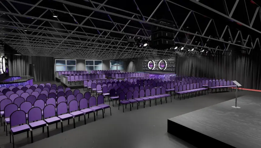 chairs set up at Aura Lounge event venue in Nashville